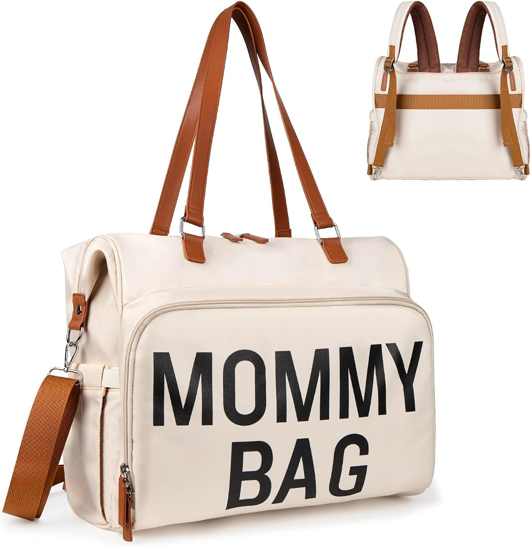 Pripher Mommy Bag for Hospital, Diaper Bag Backpack & Tote with 14 Pockets for 2 Kids, Large Wate... | Amazon (US)