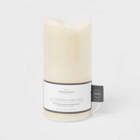 8" x 4" LED Flickering Flame Candle Cream - Threshold™ | Target