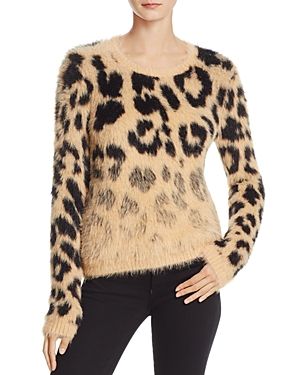 Guess Carina Leopard Print Faux Fur Sweater | Bloomingdale's (US)