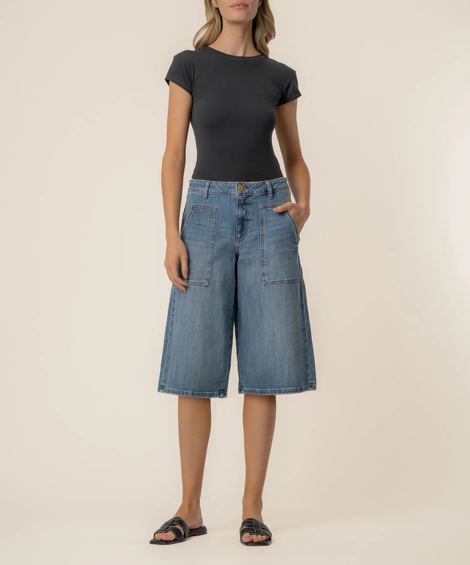 Mandy High Rise Bermuda Short, Exclusive in Solicit Wash - Kut from the Kloth | Kut From Kloth