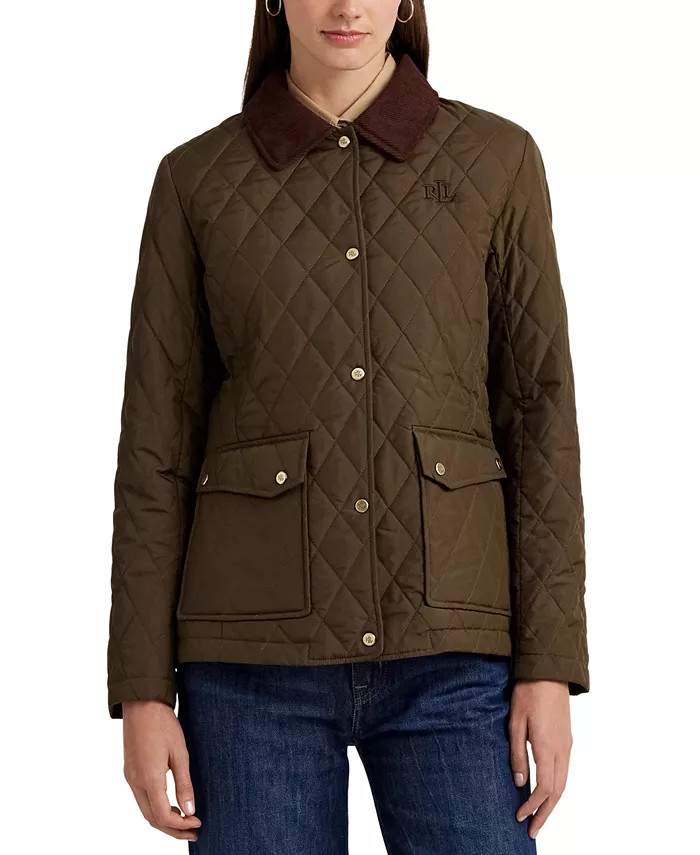 Lauren Ralph Lauren Women's Corded-Collar Quilted Coat - Macy's | Macys (US)