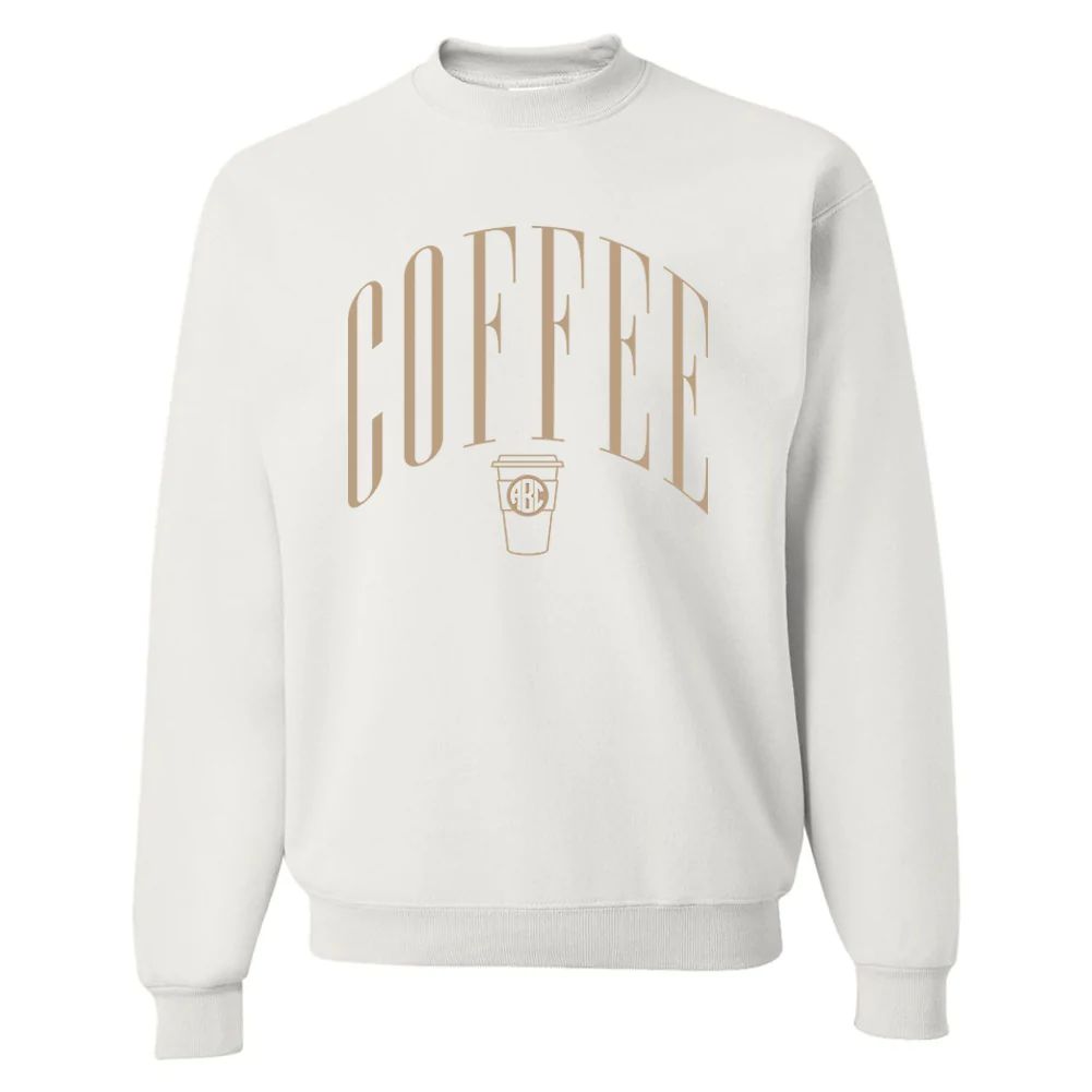 Monogrammed 'Coffee' Crewneck Sweatshirt | United Monograms