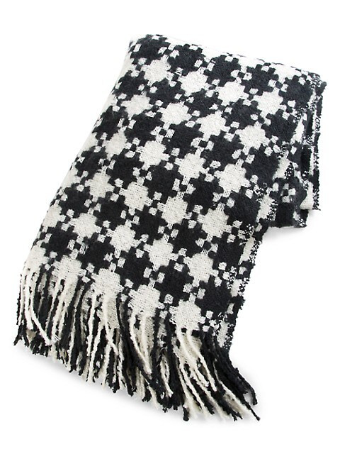 Black & Ivory Houndstooth Throw Blanket | Saks Fifth Avenue