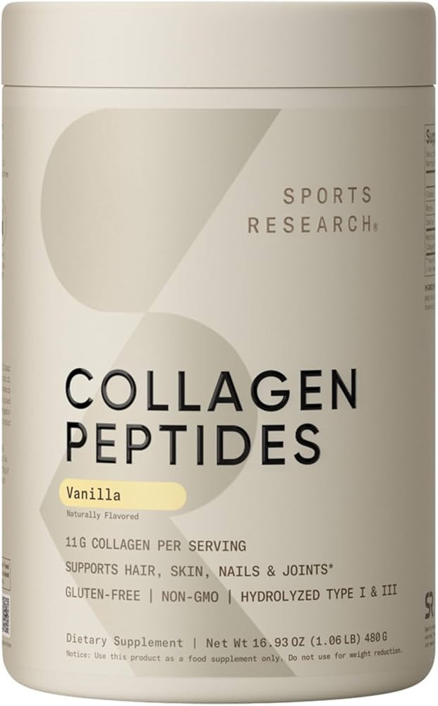 Sports Research Collagen Peptides - Hydrolyzed Type 1 & 3 Collagen Powder Protein Supplement for ... | Amazon (US)