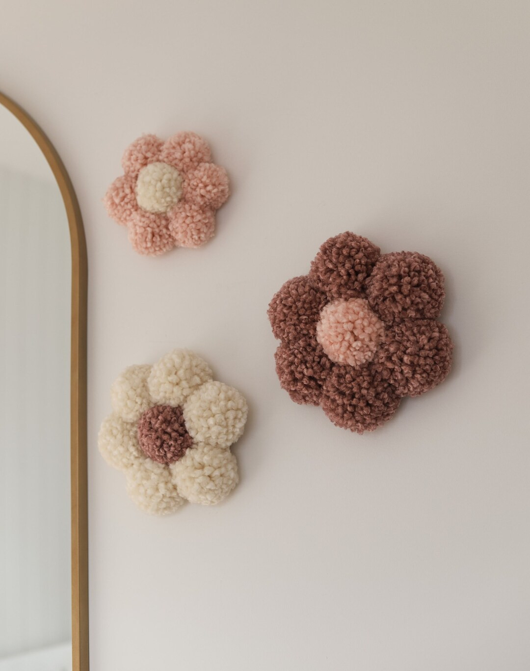 Pom Pom Daisies Set | Handmade Pom Pom Daisy Wall Hangings | Wall Flowers | Ellana Collective | Etsy (US)