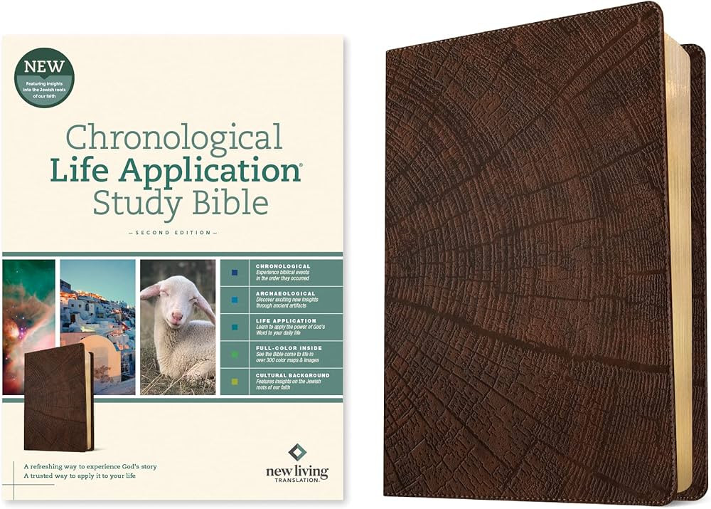 NLT Chronological Life Application Study Bible, Second Edition (LeatherLike, Heritage Oak Brown) | Amazon (US)