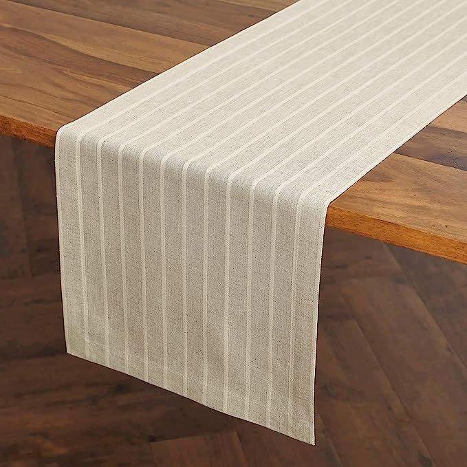 Solino Home Zoe Table Runner – 14 x 90 Inch, Celista Natural – Linen Cotton Natural Fabric Ma... | Amazon (US)