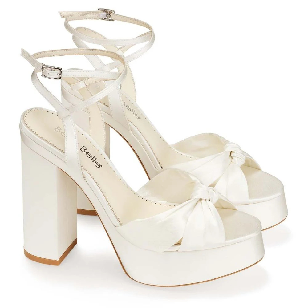 5 Inch Open Toe Platform Block Heel Sandals | Bella Belle Shoes