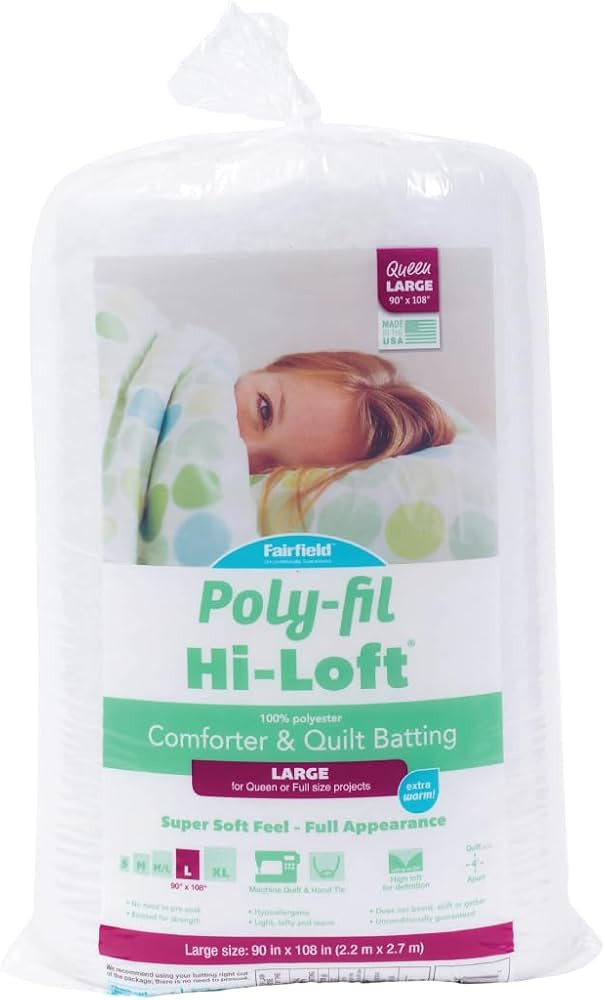Fairfield Poly-Fil Hi-Loft Quilt Batting, Premium Polyester Batting for Quilting, Ideal for Comfo... | Amazon (US)