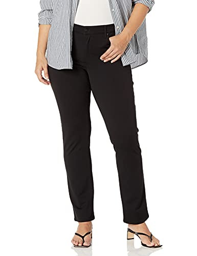 NYDJ Women's Plus-Size Plus Size Ponte Marilyn Straight Leg Pant Pants, Black, 20W | Amazon (US)