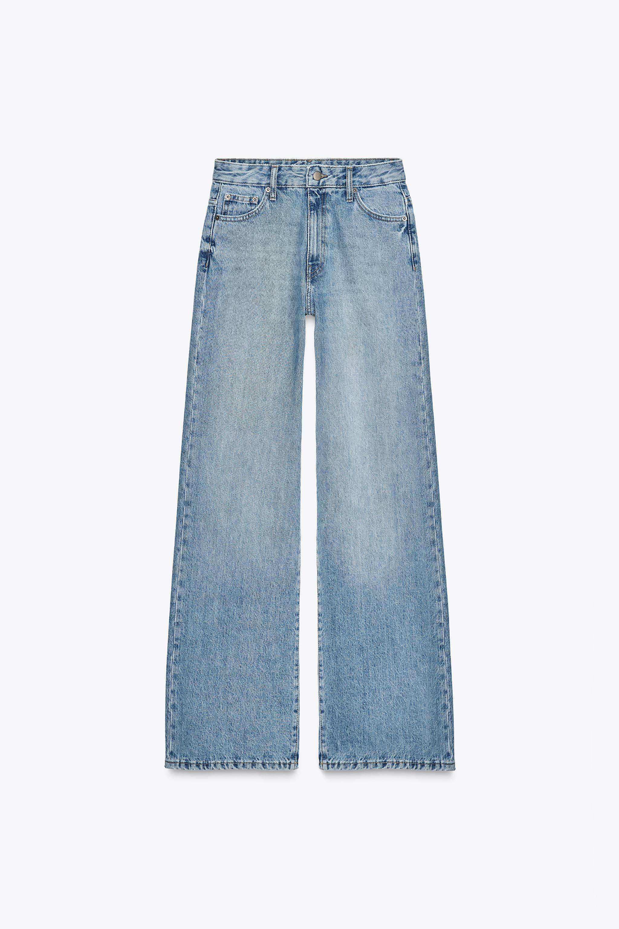 ZW COLLECTION WIDE-LEG MID-RISE JEANS | Zara UK