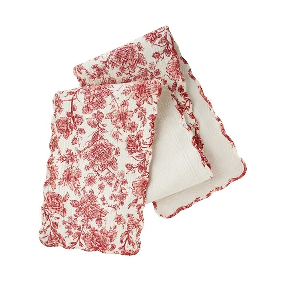 The Pioneer Woman Agatha Quilted Fabric Runner, Chili Pepper Red, 14"W x 90"L | Walmart (US)