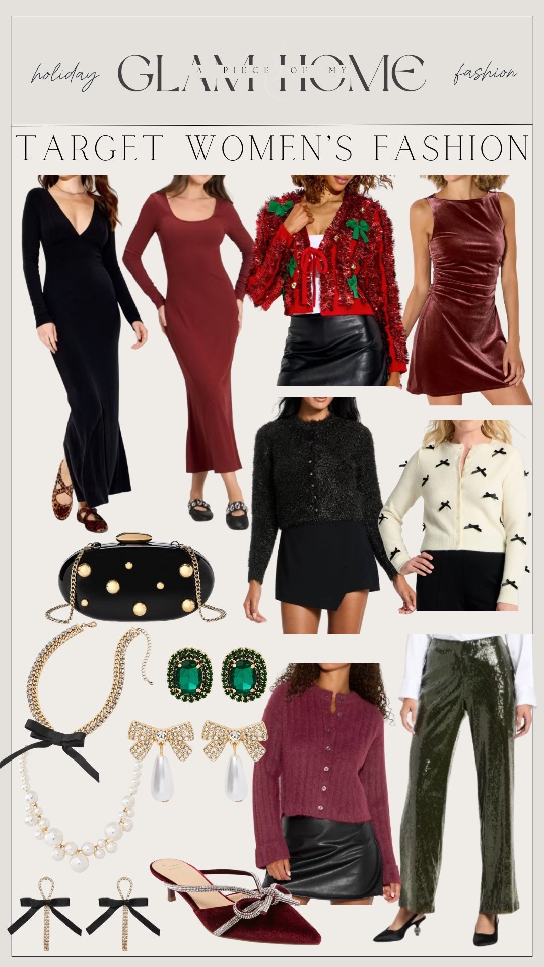 Target women’s fashion finds! 


Holiday fashion, New Year’s Eve, Christmas, dress, sweater, outfit, jewelry, bag 

#LTKWorkwear #LTKootd #LTKHoliday