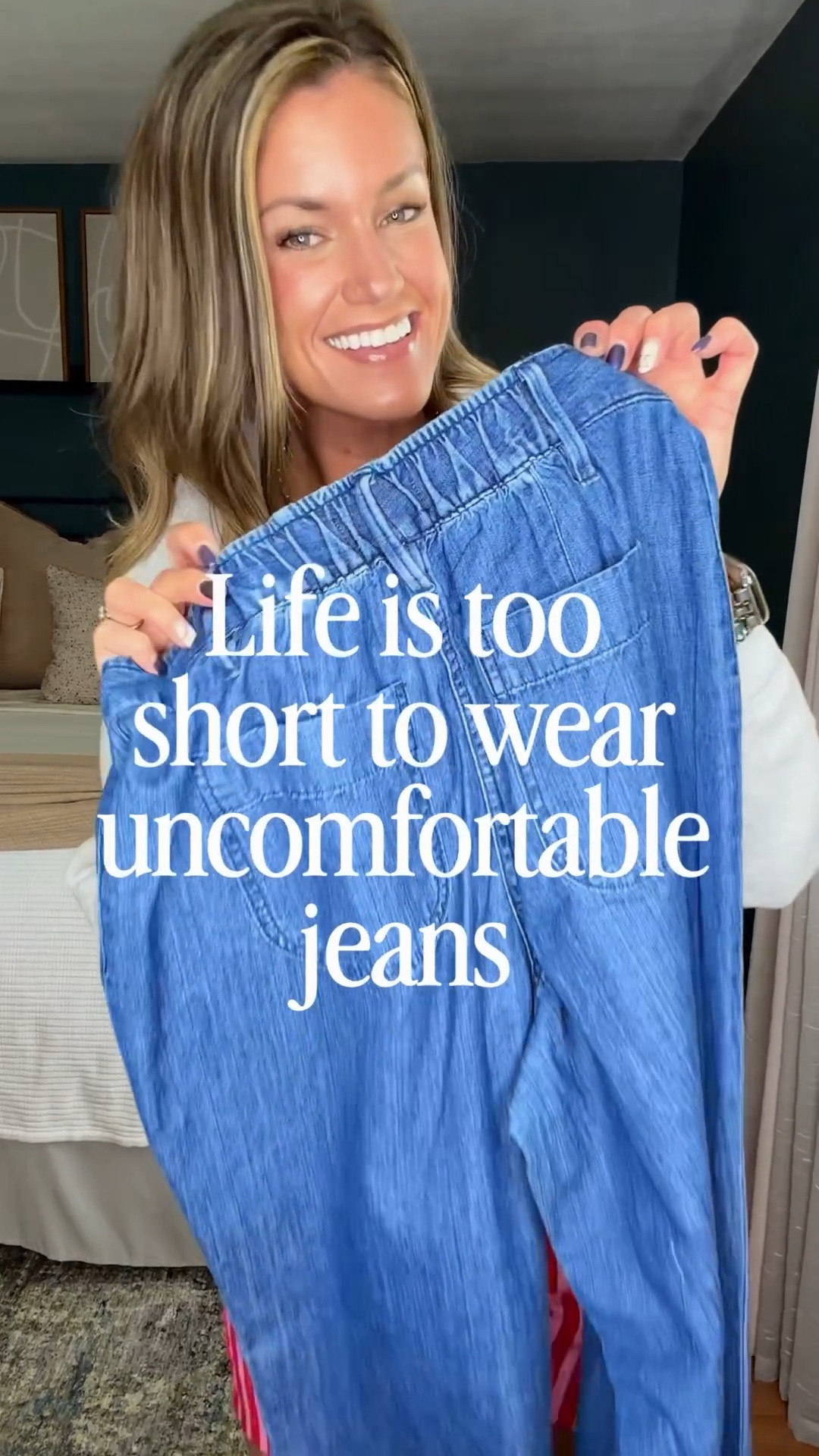 Proof that jean’s don’t have to be uncomfortable. These are lightweight and have a partial elastic waistband. 
Wearing small in both top and jeans.

#LTKSeasonal #LTKOver40 #LTKmomlife