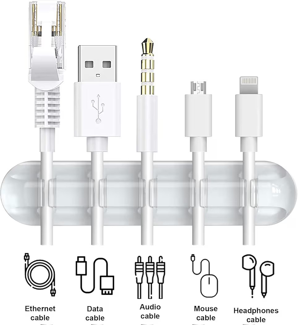 Cord Organizer, Clear Cable Clips Cable Management, Cable Organizers USB Cable Holder Wire Organi... | Amazon (US)