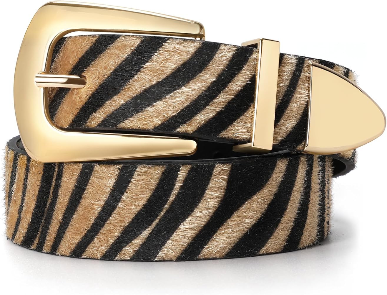 SUOSDEY Women's Leather Belts Vintage Western Belt Metal Tailed Faux Leather Ladies Belts for Jea... | Amazon (US)