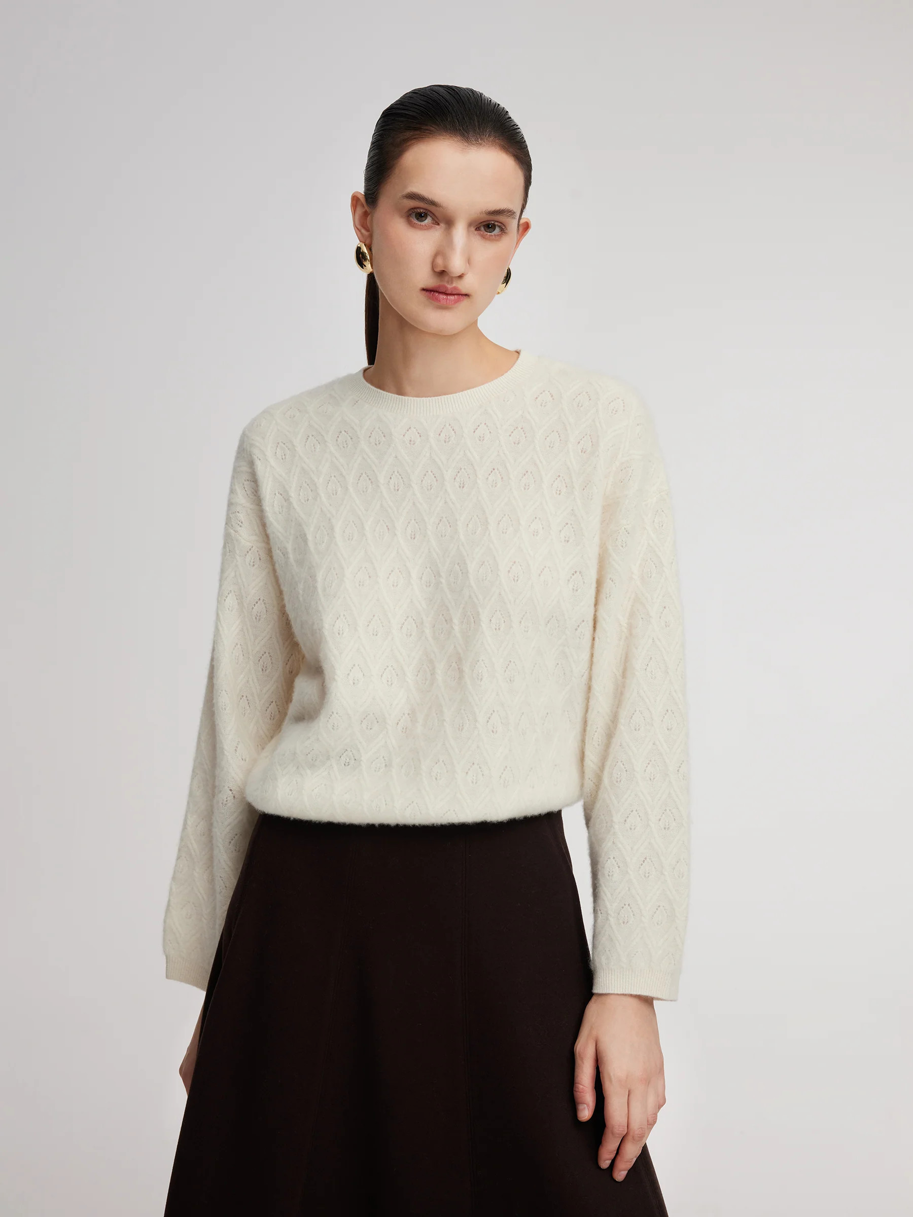 [Preview] Cashmere Wool Blend Women Sweater | GOELIA