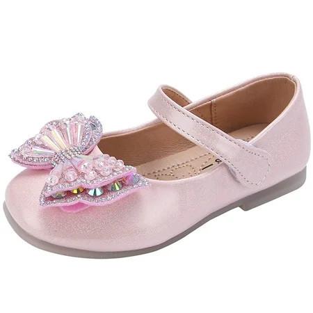 TOWED22 Girls Dress Shoes, Flower Toddler/Little Kid Girl Shoes, Bowknot Mary Jane Flat Shoes for School Party(Pink,11) | Walmart (US)