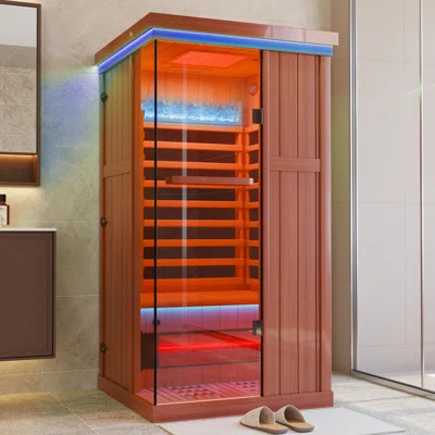 Meissalivve Full Spectrum Infrared Sauna,1 Person Home Sauna,canadian Wood Indoor Spa Sauna With Resonance Speaker And Tempered Glass | Wayfair North America