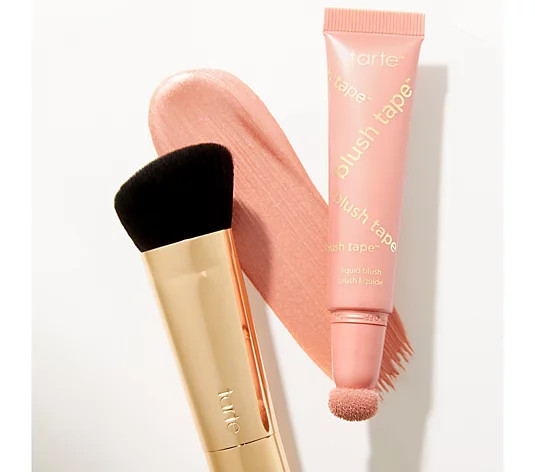 tarte Blush Tape Liquid Glow Blush w/ Sculpting Brush | QVC