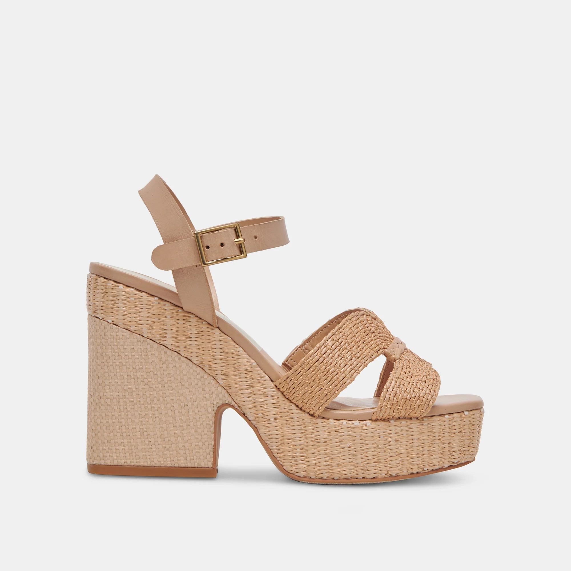 CALE HEELS LT NATURAL RAFFIA | DolceVita.com