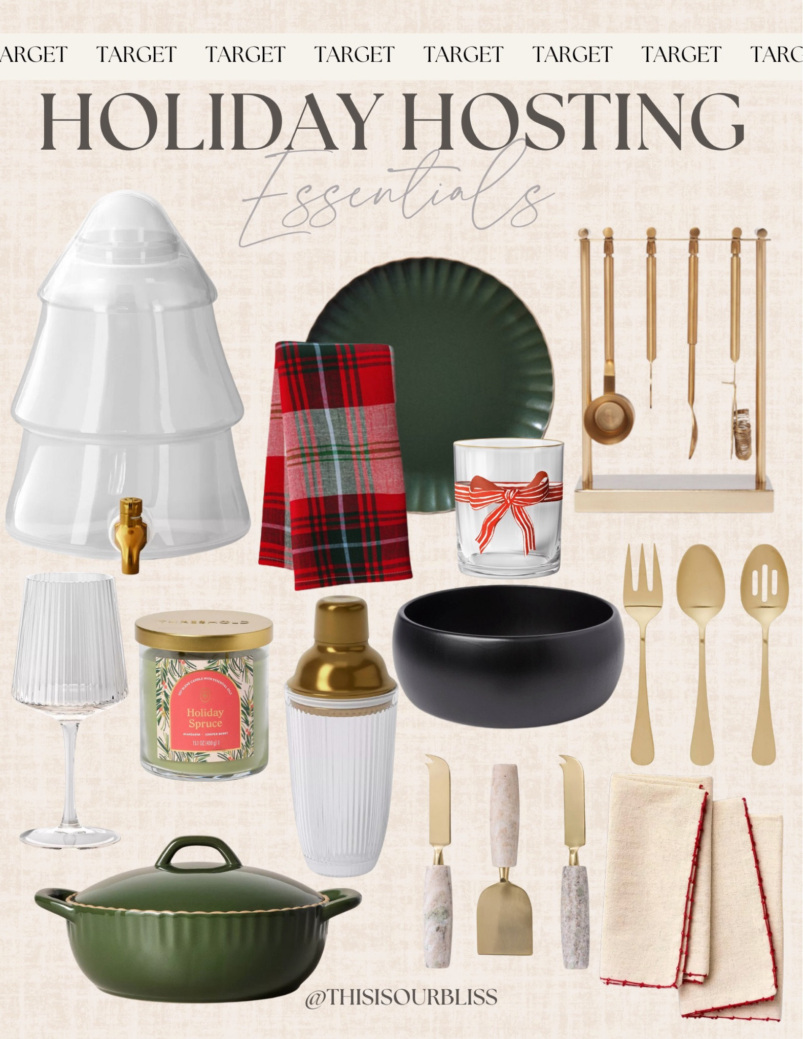 Hosting this holiday season? 🎄✨ Target has everything you need to make your gatherings festive and functional! From elegant serveware and cozy candles to chic bar tools and dinnerware, these hosting essentials will elevate your table and wow your guests. Tap to shop and make your holiday hosting effortless and stylish! 🎁🍷 #HolidayHosting #HostingEssentials

#LTKHoliday