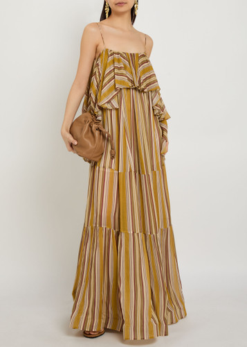 Rebellion Bohemian striped ruffled chiffon maxi dress | Harvey Nichols