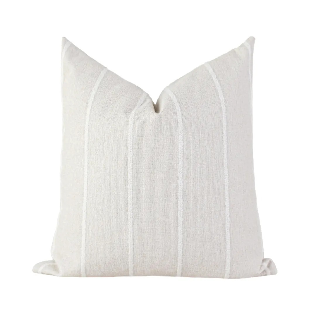 Cream and White Striped Pillow Cover: 20x20 Modern Farmhouse Throw Pillow - Etsy | Etsy (US)