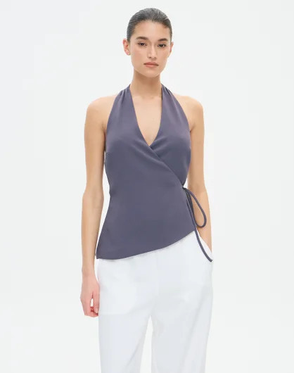 Wrap Halter Top in Dusk Night Owl | Glassons AU | Glassons (Australia)
