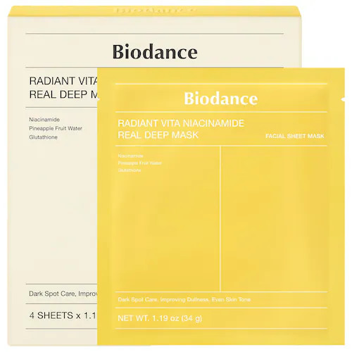 Radiant Vita Niacinamide Real Deep Mask – 4 Pack for Brightening Dull Skin & Dark Spot Care | Sephora (US)