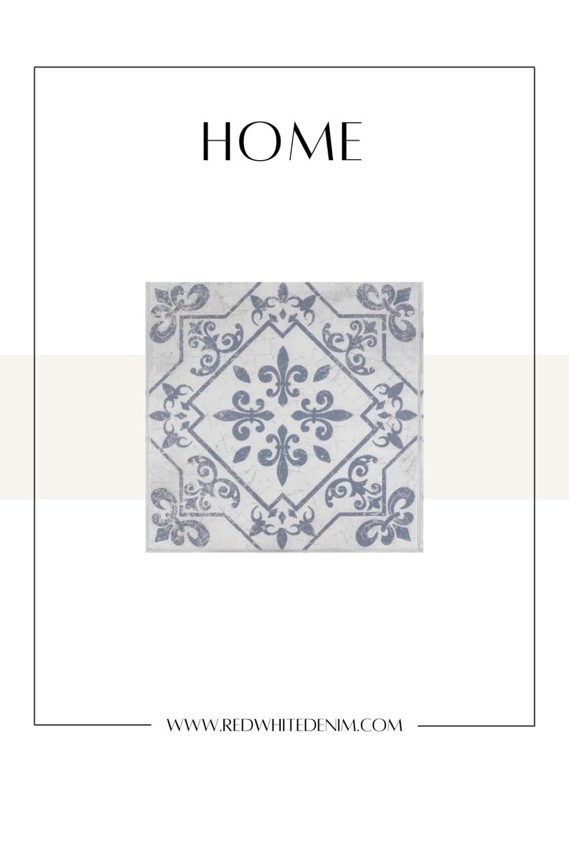 Laundry Room Floor Tile Vintage Blue Grey Floral 

#LTKhome