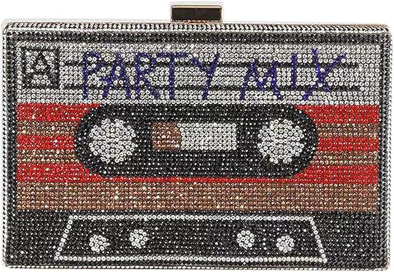 QZUnique Tape Shaped Shoulder Bag Radio Recorder PU Crossbody Bag Women's Retro Evening Bag Handb... | Amazon (US)