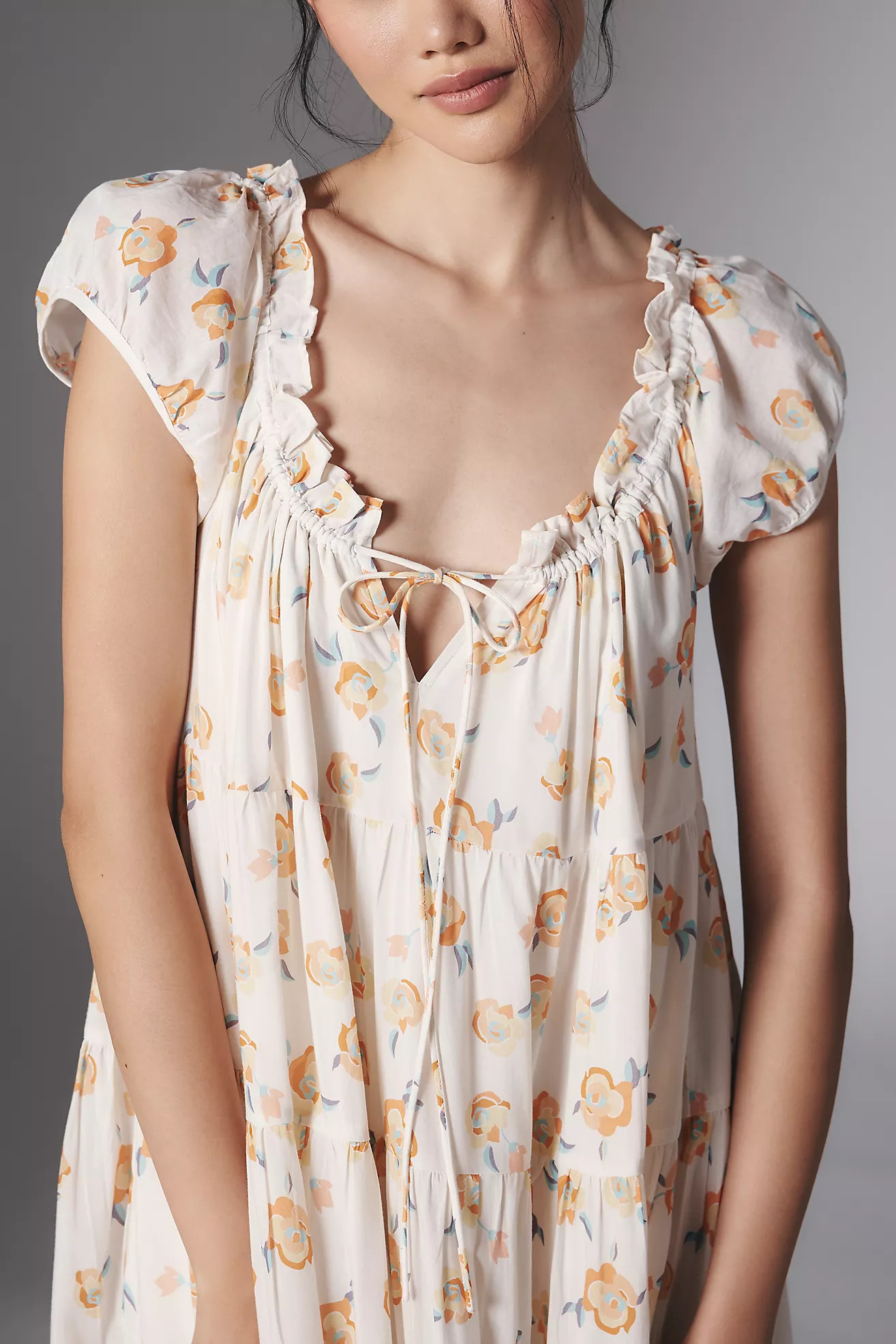 By Anthropologie Short-Sleeve Scoop-Neck Midi Dress | Anthropologie (US)