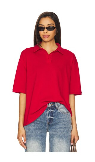 Tara Polo Top in Cherry Red | Revolve Clothing (Global)