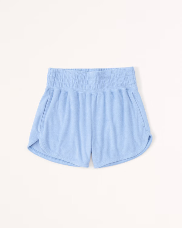 Women's Towel Terry Dolphin-Hem Shorts | Women's New Arrivals | Abercrombie.com | Abercrombie & Fitch (US)