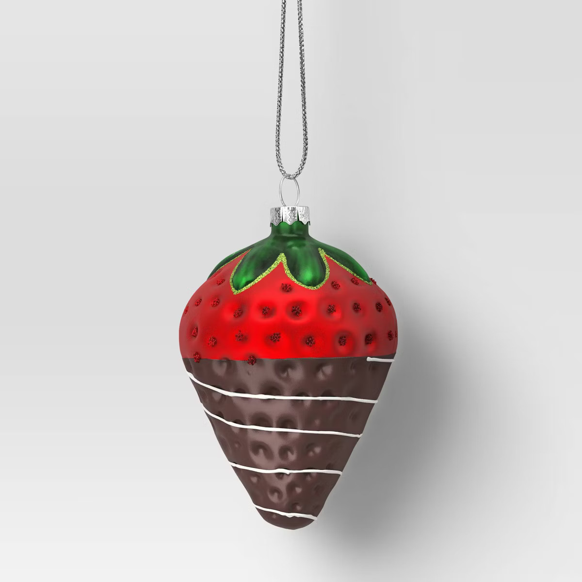 Christmas Glass Chocolate Dipped Strawberry Ornament - Wondershop™ | Target