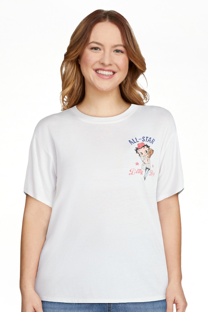 Betty Boop Women's Americana Front Back Graphic Tee with Short Sleeves, Sizes XXS-XXL | Walmart (US)
