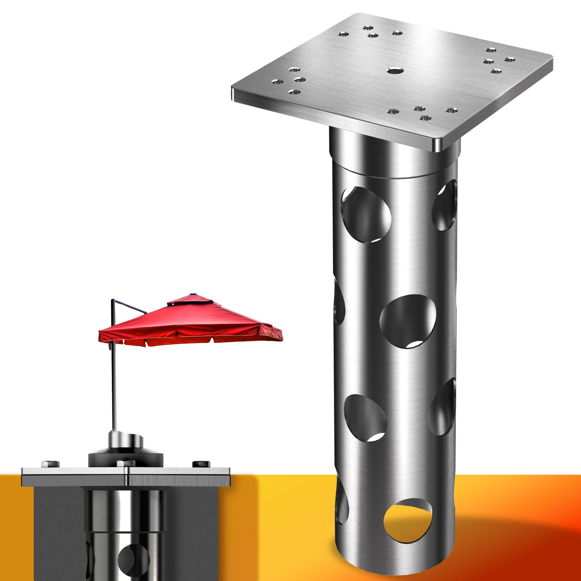 In-ground umbrella base, stainless steel - In-ground umbrella holder, lifelong quality - Umbrella... | Amazon (US)
