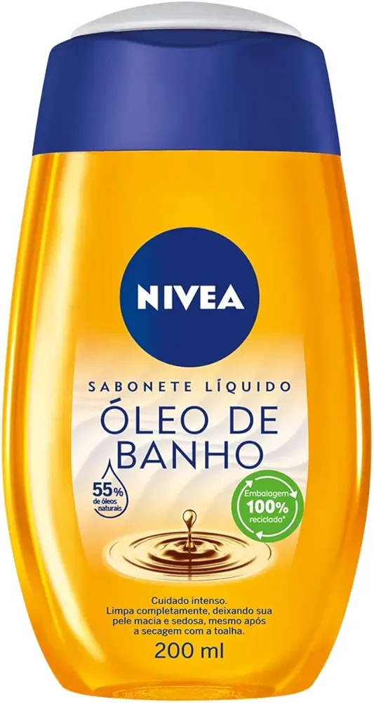 NIVEA Sabonete Líquido Óleo de Banho 200ml - Com 55% de óleos naturais, produz espuma cremosa ... | Amazon (BR)
