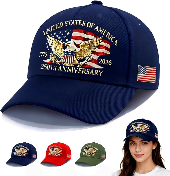 250 Anniversary USA Hat for Men Women,Eagle Adjustable Baseball Cap,Patriotic 250th Gift for Husb... | Amazon (US)