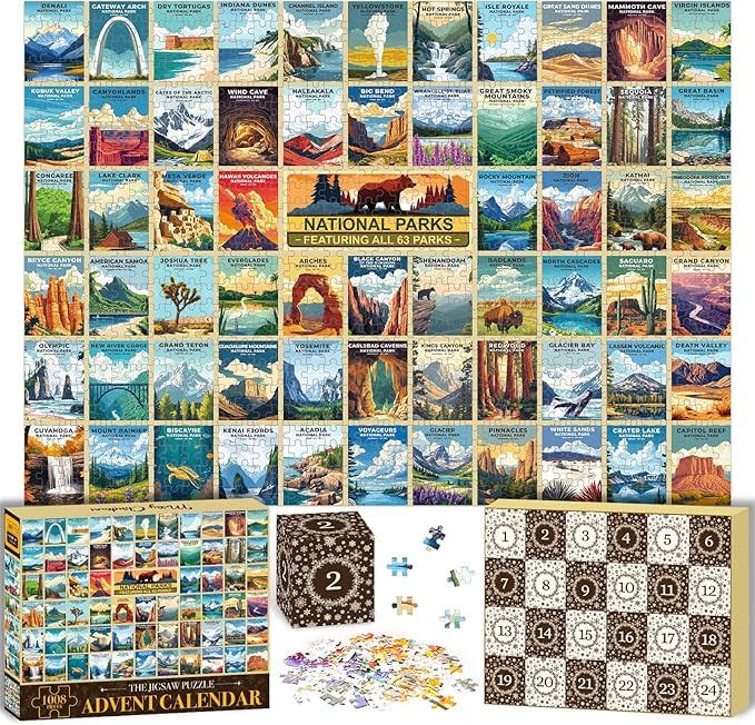 National Park Puzzle Advent Calendar 2025 Adults Teen, 1008 Pieces Coutdown to Christmas Calendar... | Amazon (US)