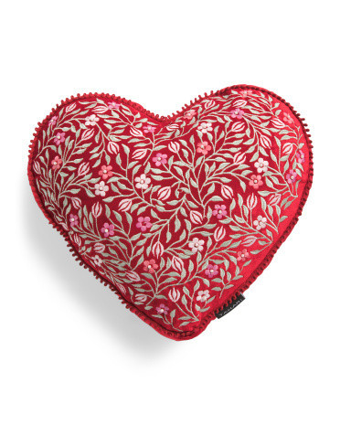 15x15 Embroidered Heart Pillow | Polyester/Cotton/Viscose | Marshalls