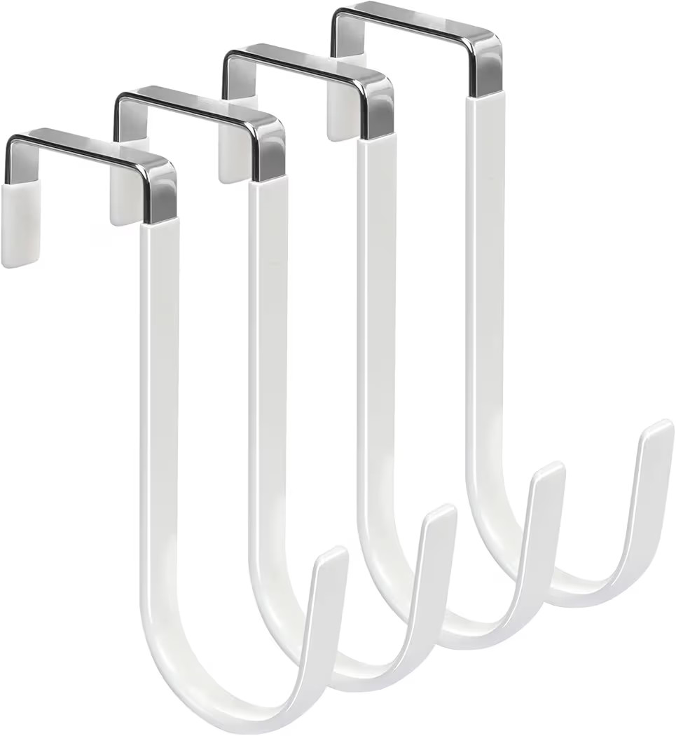 FYY Over The Door Hooks, 4 Pack Hangers Hooks with Rubber Prevent Scratches Heavy Duty Organizer ... | Amazon (US)