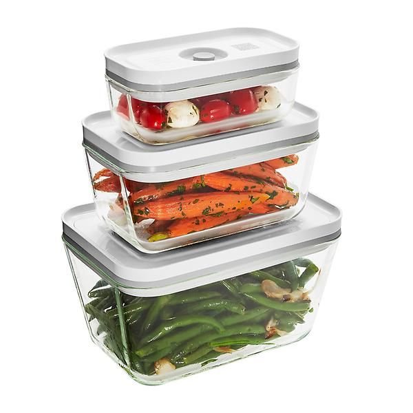 Zwilling Glass Vacuum Container Set of 3 | The Container Store