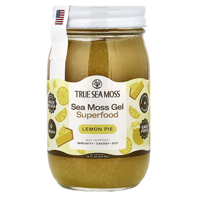 True Sea Moss, Sea Moss Gel Superfood, Lemon Pie, 16 fl oz (473 ml) | iHerb