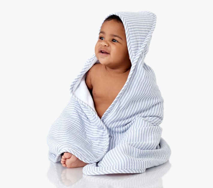 Oxford Stripe Baby Hooded Towel | Pottery Barn Kids