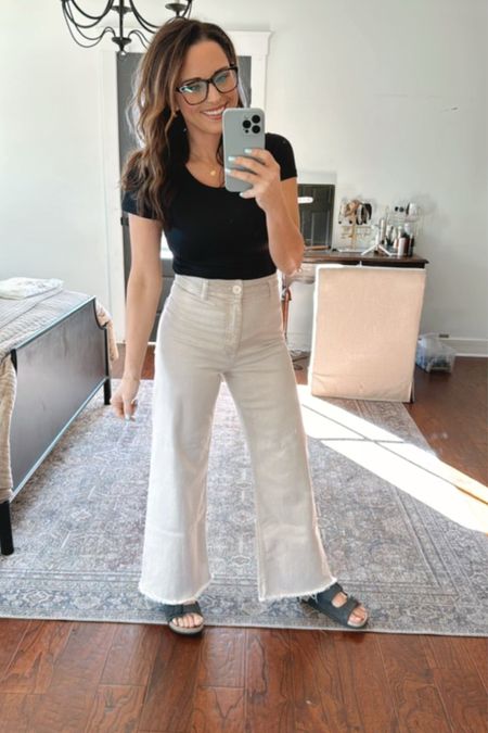 Culotte jeans from Mango, Amazon basic tee 
Spring outfit inspo! 

#LTKfindsunder50 #LTKstyletip #LTKSeasonal