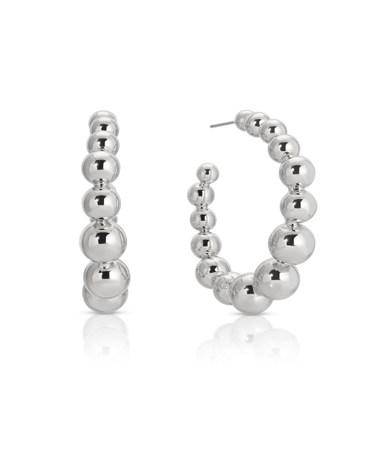 Ettika Bubble Ball Hoops Earrings - Silver | Macy's
