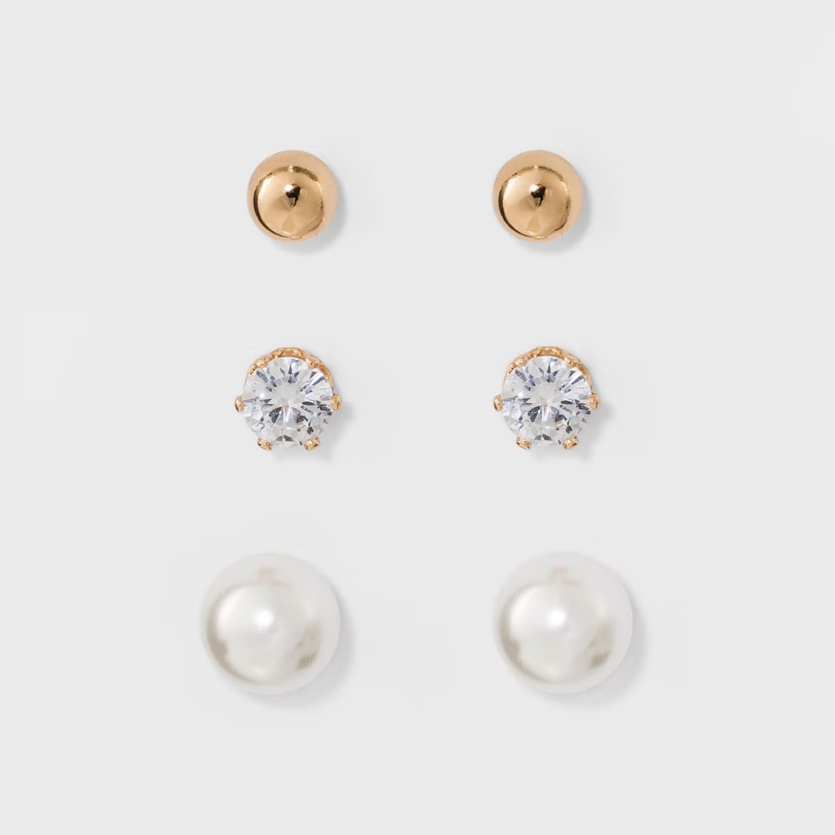 Stud Earring Set 3pk - A New Day™ | Target