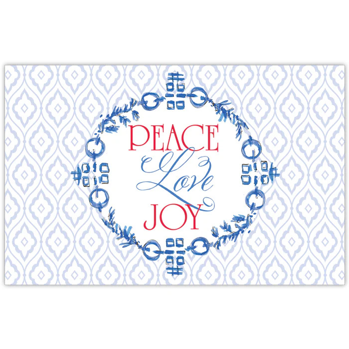Peace Love Joy Holiday Placemat | Rosanne Beck Collections